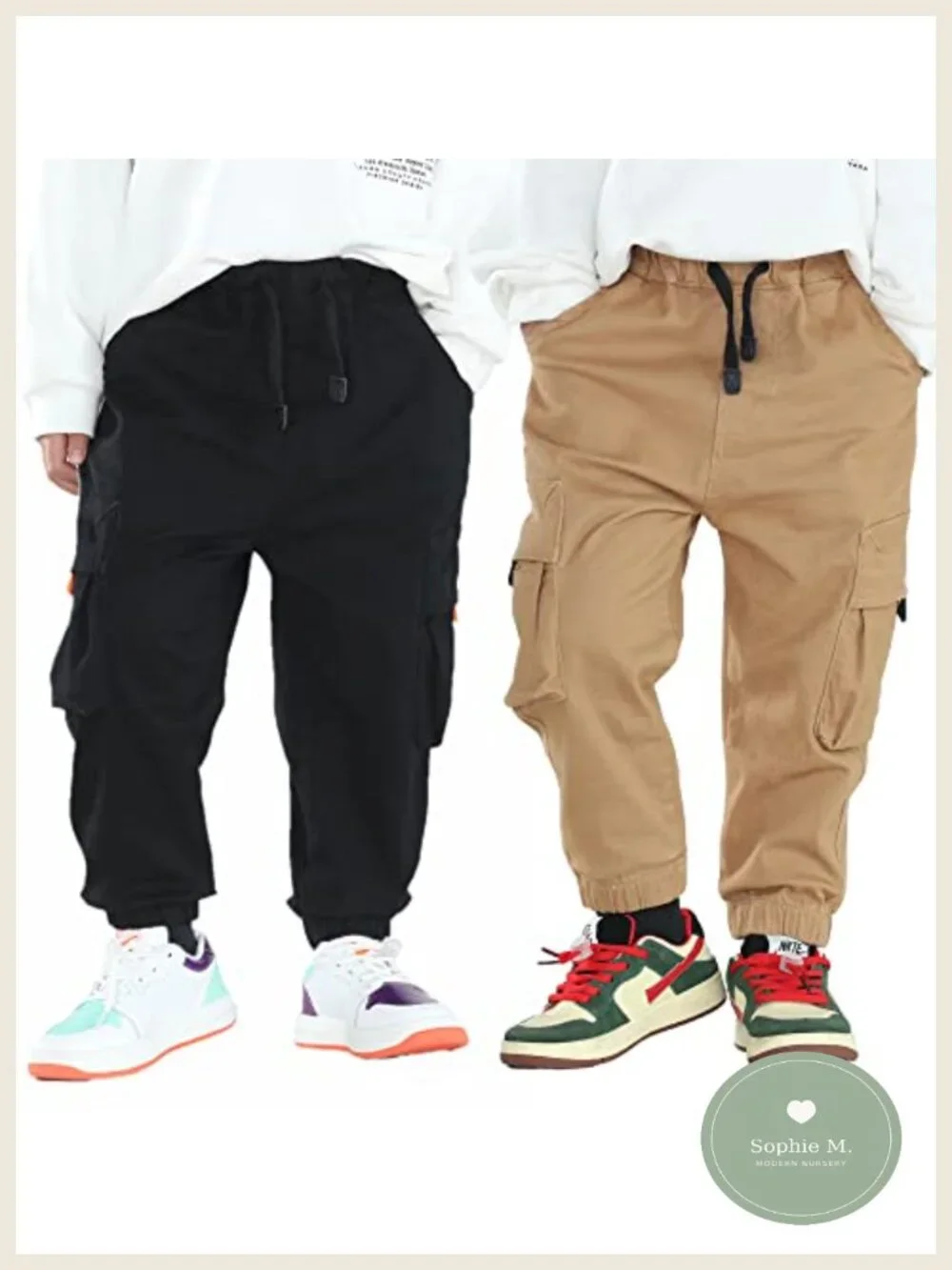 Toddler Pants 2 Pack Cotton Stretch Chino Joggers Kids Boys Girls